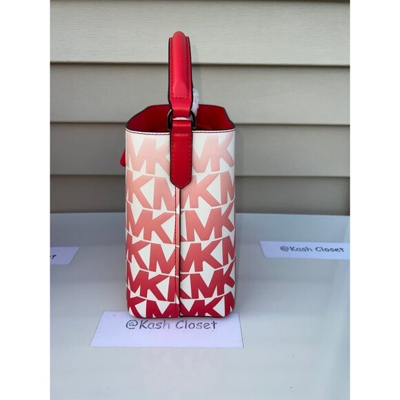 Michael Kors bucket bag suri medium graphic ombre print leather coral reef multi - Picture 9 of 9